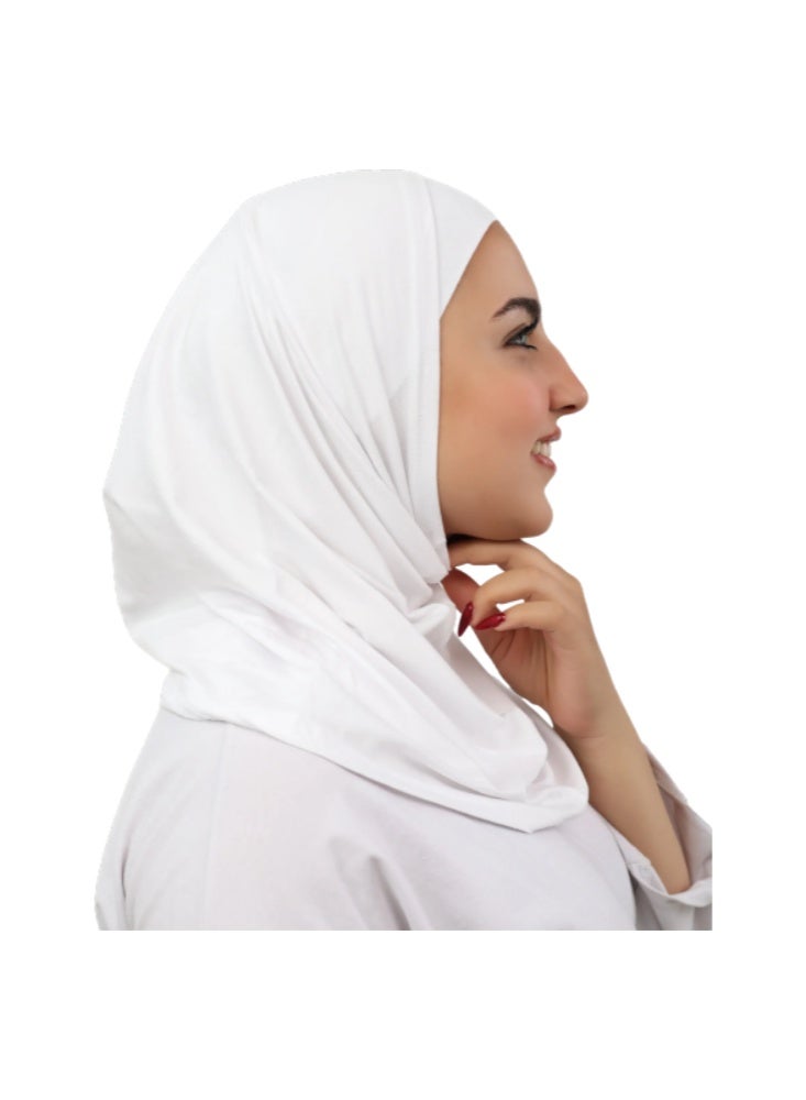 Piece Syrian Hijab Set (Open-Ended Bandana + Slip-on Khimar) - Premium Cotton Lycra - Multi-Colors - Image 5